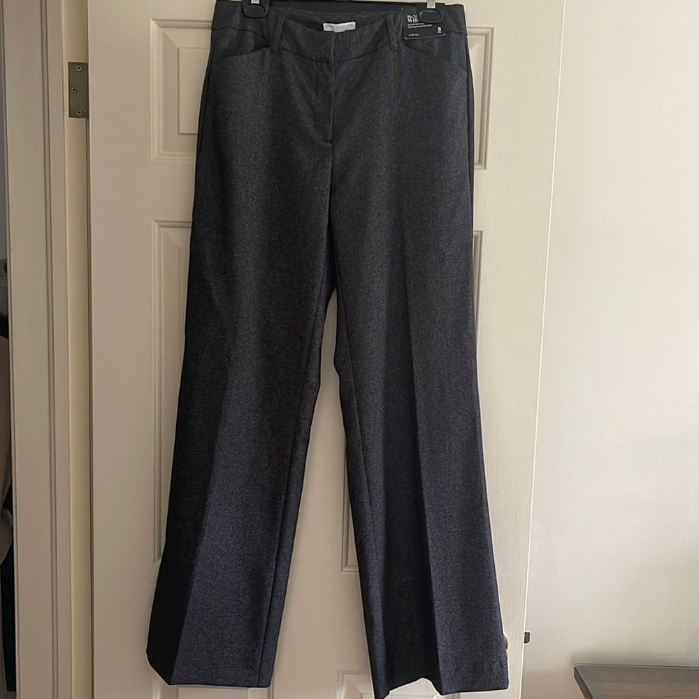 New York & Co The 7th Avenue black Tweed Wide Leg Pants/Trousers Size 8T